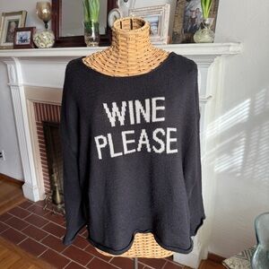 Miracle Wine Please black oversized sweater Large
